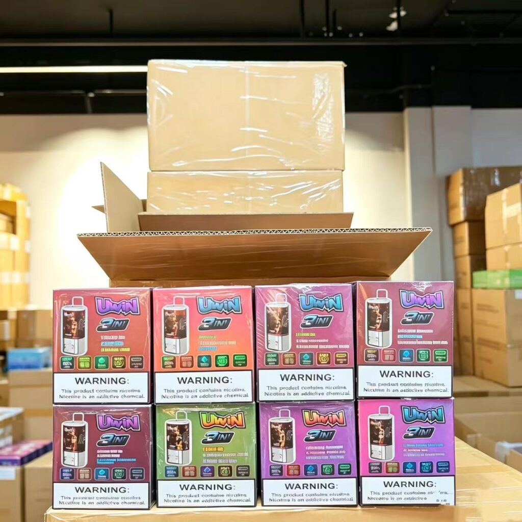 Wholesale disposable vape products stored in warehouse